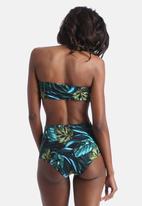 Jungle Leaves Print Nylon Tricot Bikini Top Leaves American Apparel