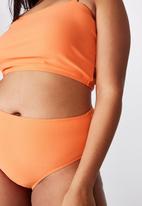 Curve High Waisted Full Bikini Bottom Peach Rib Cotton On Swimwear