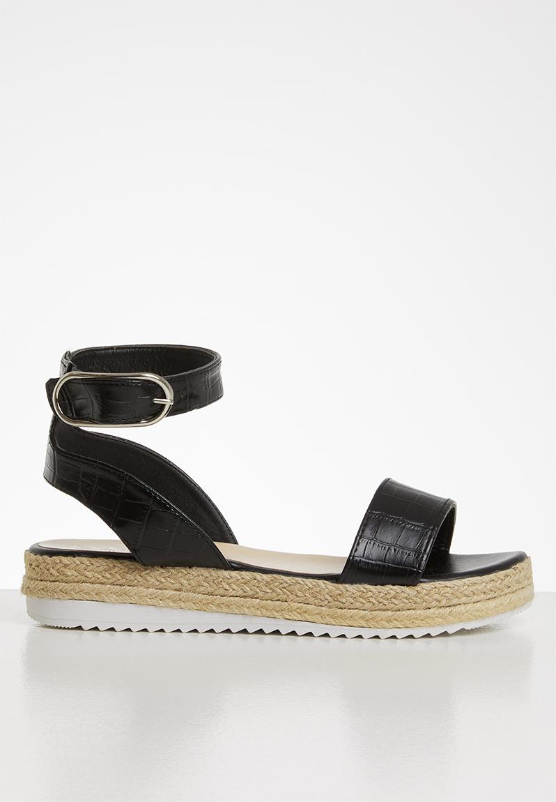 Ankle Strap Flatform Sandal Black Croc Seduction Sandals Flip Flops