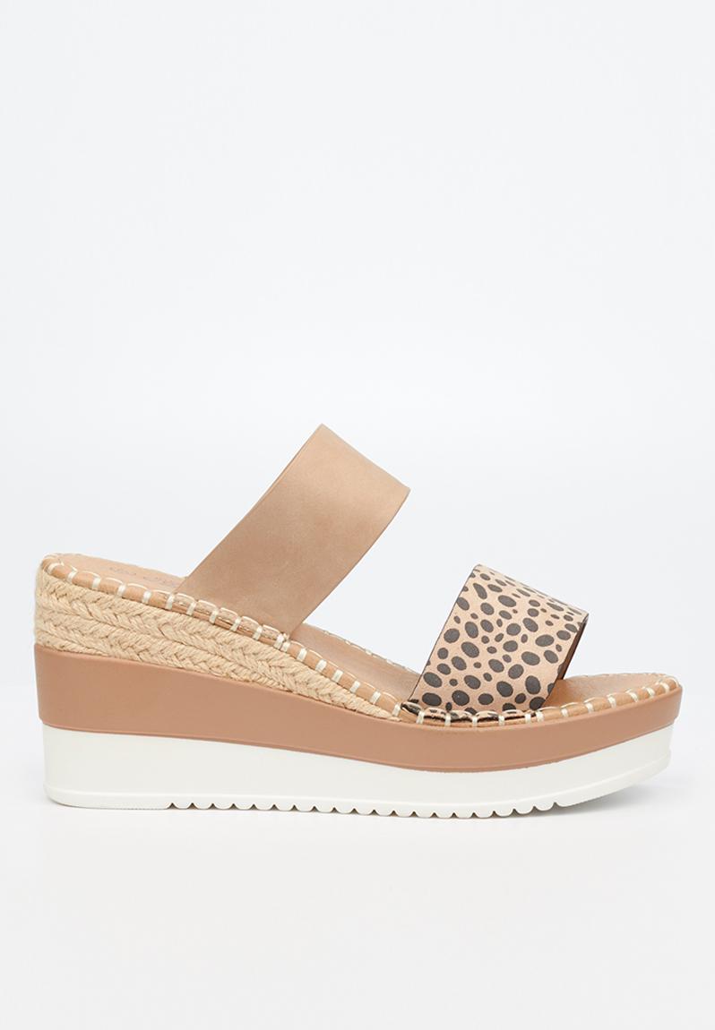 Wild2 Mule Wedge Heel Nude Combo Miss Black Heels Superbalist