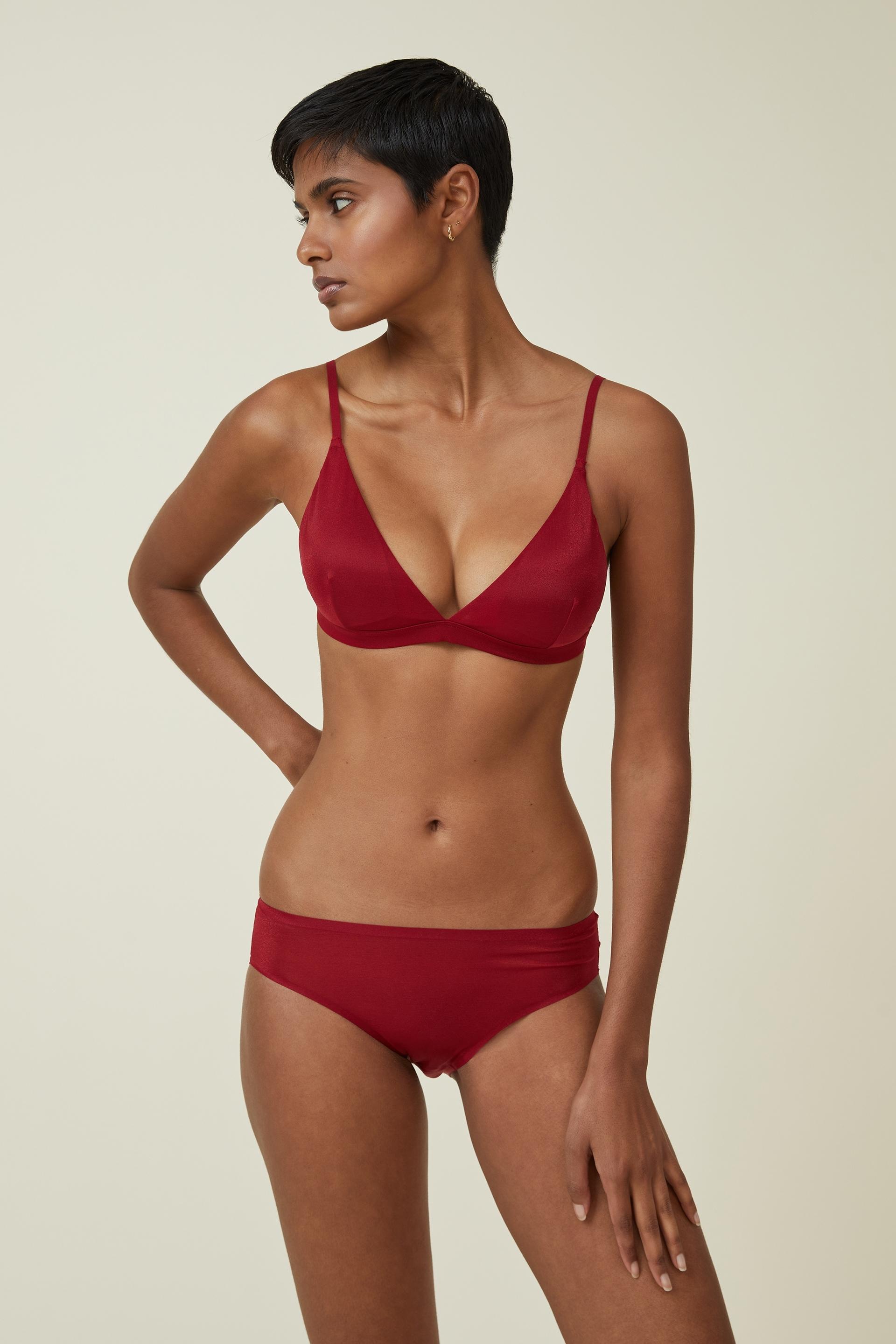 The Invisible Bikini Brief Crimson Red Shimmer Cotton On Panties