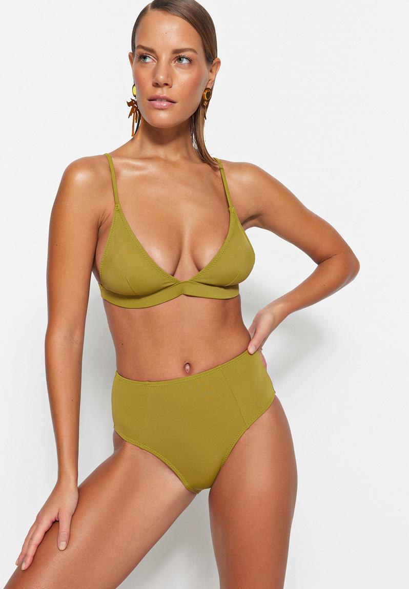 Clasp Clip Detail Bikini Set Green Trendyol Bikinis Superbalist