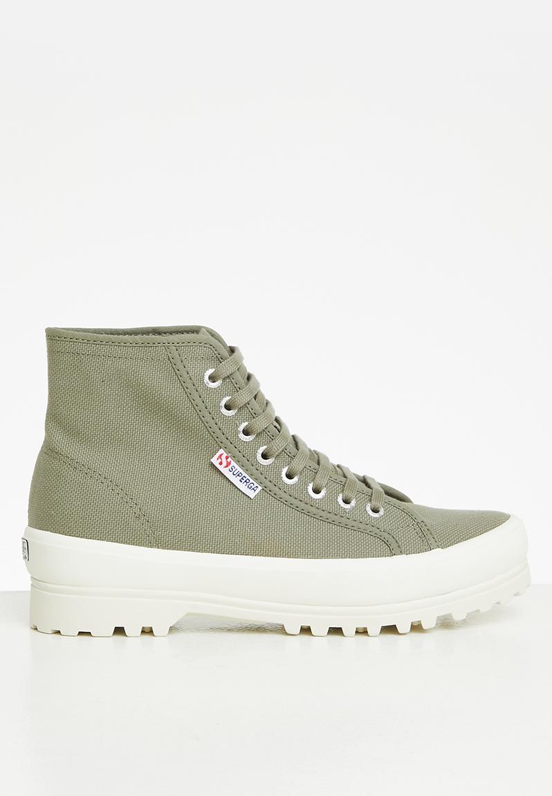 2341 Cotu Alpina Hit Top Boot Ab6 Green Safari F Avorio SUPERGA