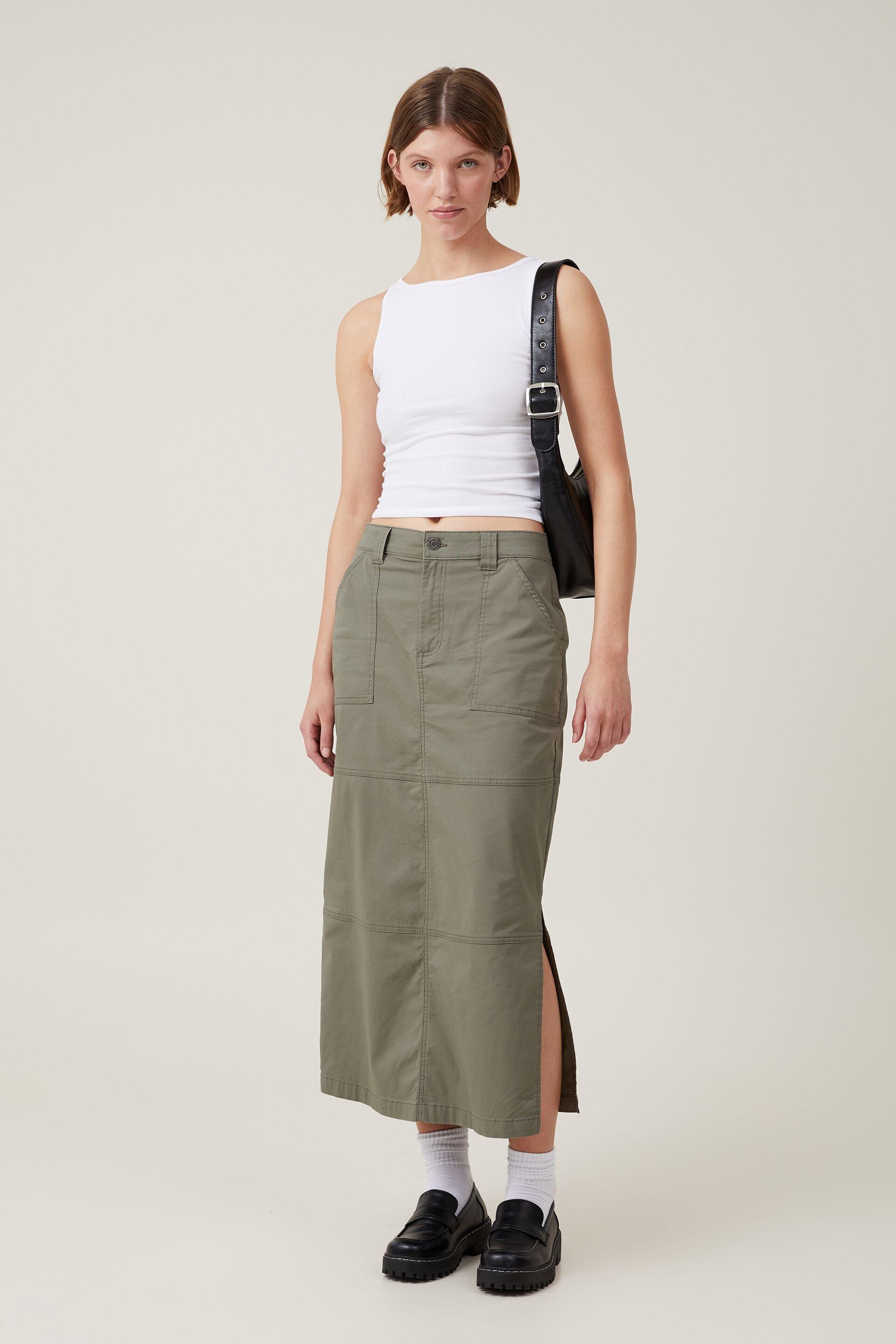 Kai Maxi Skirt Khaki Cotton On Skirts Superbalist