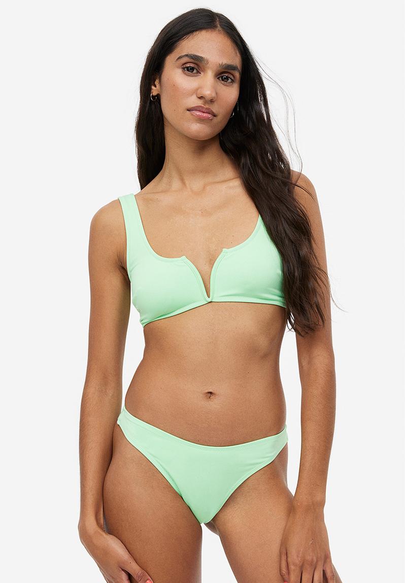 Padded Bikini Top Light Green H M Bikinis Superbalist