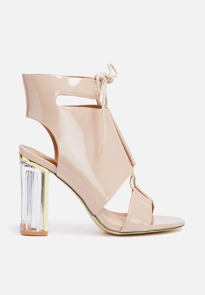 Perspex Block Heel Nude Missguided Heels Superbalist