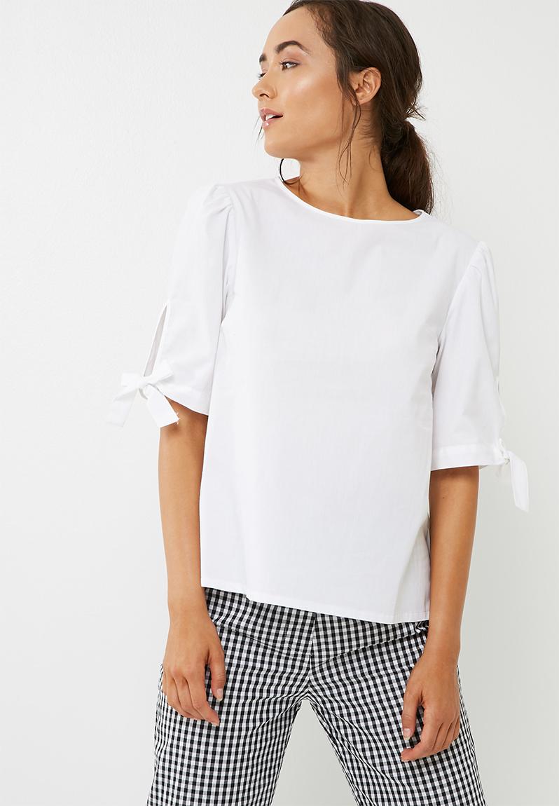 Tie Sleeve Blouse White Dailyfriday Blouses Superbalist