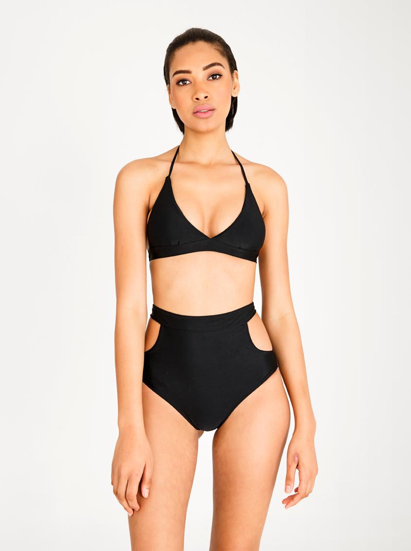 High Waisted Cut Out Bikini Set Black Lithe Bikinis Superbalist