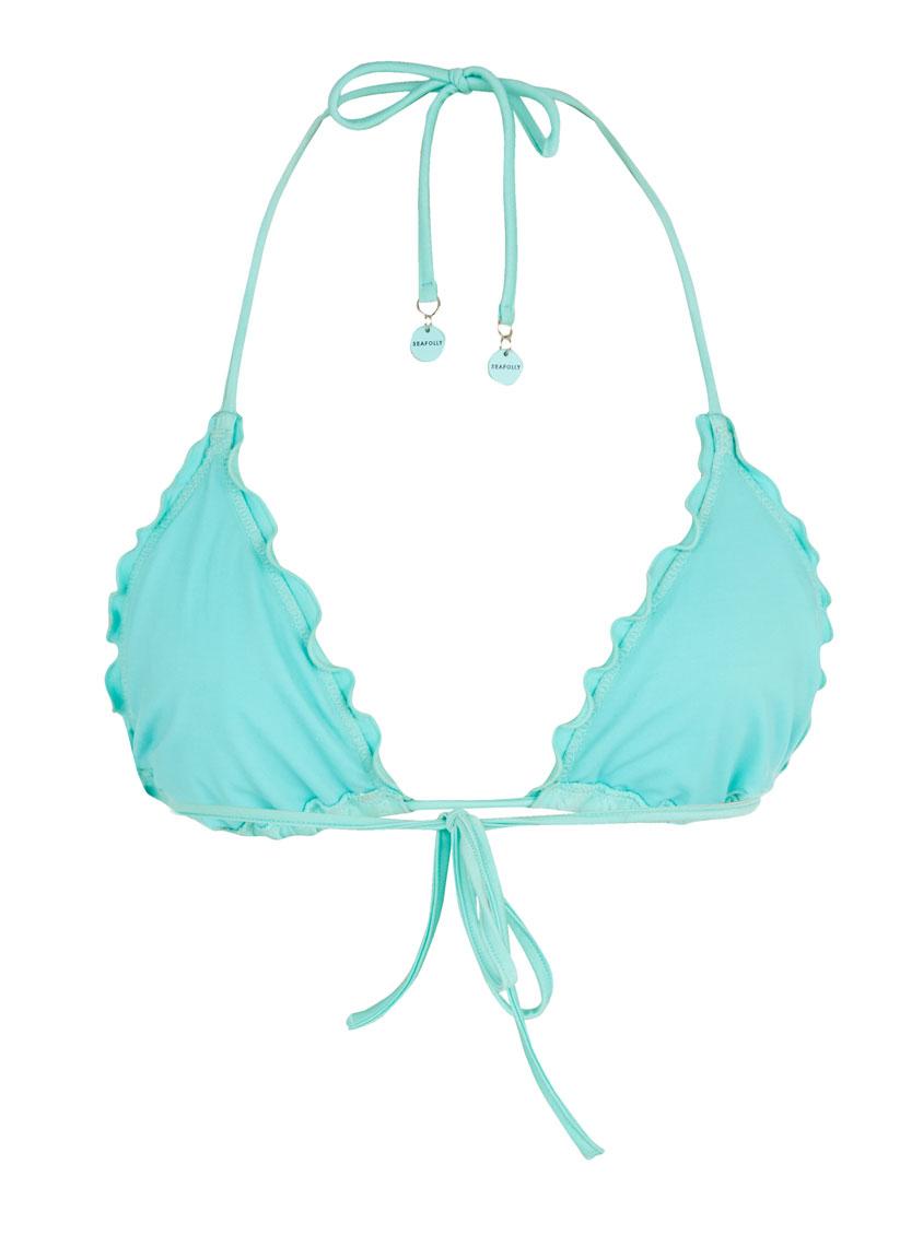 Shimmer Laser Cut Triangle Bikini Light Green Seafolly Bikinis