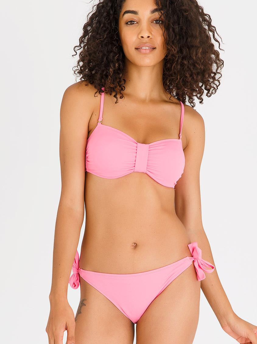 Ruched Strapless Bikini Set Mid Pink No Gossip Bikinis Superbalist
