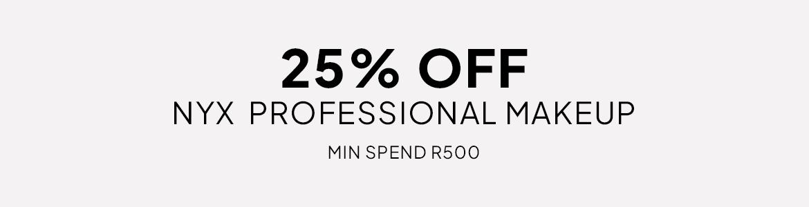 spend r500 get 25% off nyx