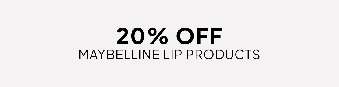 20% off maybelline lips