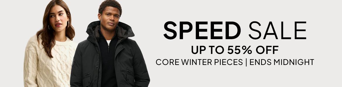 up to 55% off knits, jackets, boots and more