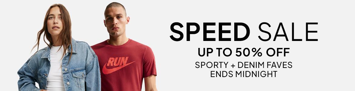 up to 50% off sports brands + denim
