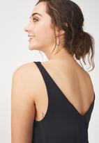 Cotton On - Tia scooped high low tank - black