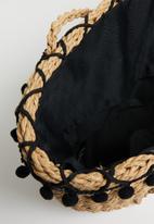 BLACKCHERRY - Pom-pom mini shoulder bag - neutral