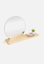 Emerging Creatives - Stockholm mirror with shelf - natural