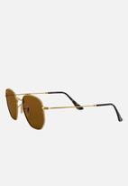 Ray-Ban - Hexagonal sunglasses 51mm - gold & polar brown