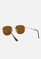 Ray-Ban - Hexagonal sunglasses 51mm - gold & polar brown