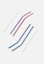 Nicolson Russell - Re-usable straw set of 4 - rainbow