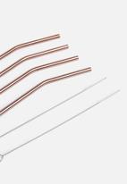 Nicolson Russell - Re-usable straw set of 4 - rose gold