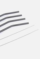 Nicolson Russell - Re-usable straw set of 4 - black