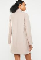 Missguided - Inverted collar formal coat - pink
