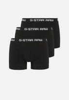 G-Star RAW - 3 Pack classic stretch trunk - black