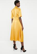 edit - Kitty bow fit and flare dress - yellow