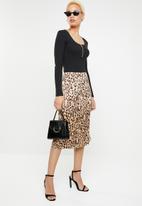 Missguided - Animal print midi skirt - neutral & brown