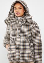 mango plaid puffer