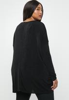 Missguided - Curve drape long sleeve top - black