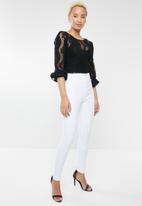 Missguided - Vice high waisted skinny - white