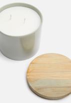 Urchin Art - Wooden lid candle canister - grey