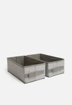 Sixth Floor - Rectangular storage box set of 2 - grey
