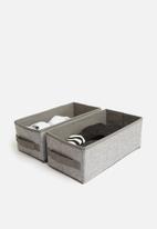 Sixth Floor - Rectangular storage box set of 2 - grey