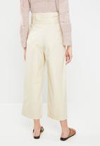 Jacqueline de Yong - Donna paperbag wide leg pants - beige