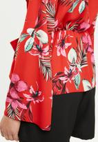 Missguided - Woven floral wrap blouse - multi
