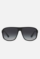 Emporio Armani - Wrap-around rectangle sunglasses - black