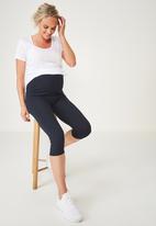 Cotton On - Maternity core capri over belly tight - navy