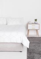 Sixth Floor - Lattice printed polycotton duvet set - white/grey