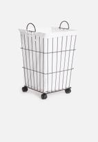laundry basket black white colour