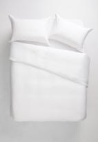 Sheraton Textiles - Egyptian cotton oxford satin st duvet cover set - white 400tc