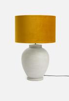 Sixth Floor - Velvet barrel lampshade - mustard