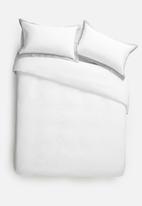 Sixth Floor - Mitered oxford cotton duvet set - white/grey