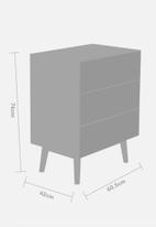 Sixth Floor - Alva 3 drawer storage - grey
