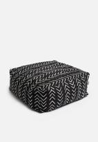 Sixth Floor - Herringbone floor cushion - black & white