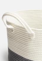 Sixth Floor - Cotton rope belly storage basket - white & grey