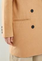 Missguided - Short oversized double breasted coat - brown 