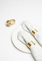 Sixth Floor - Ella napkin ring set of 4 - brass